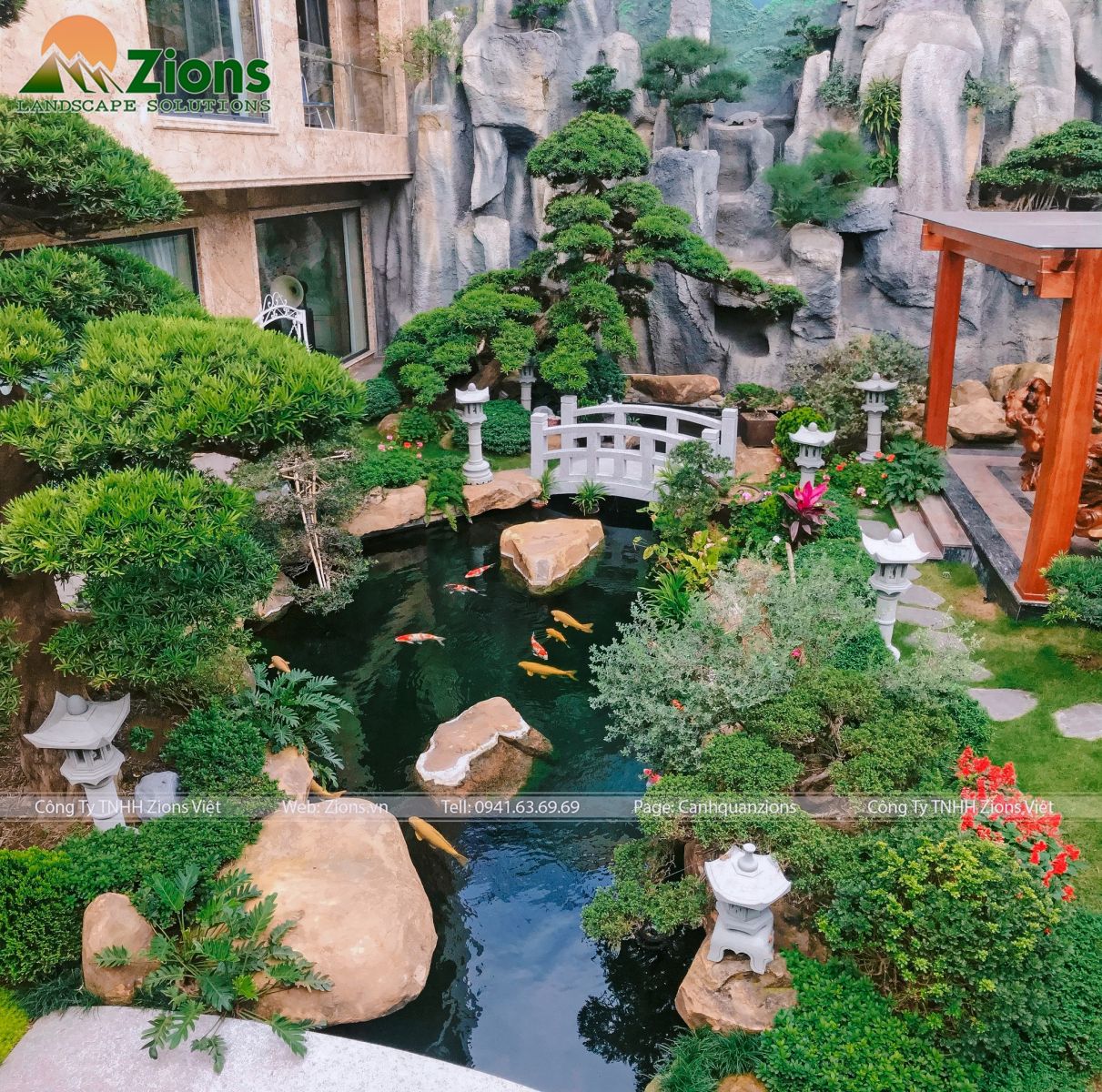 Thiết kế sân vườn biệt phủ đẳng cấp - zions